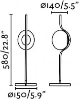 thumbnail of le vita, goldene metall-tischlampe, faro barcelona