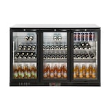 thumbnail of METRO Professional Frigo vetrina per bevande GBC3003, alluminio/vetro, 135x53x86.5cm, 308L, refrig. a ventola, 160W, con serratura, 3 porte, nero