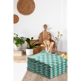 thumbnail of DoubleDry Theedoeken 6 st - 100% katoen - blokpatroon - geblokt - horeca ruit - groen