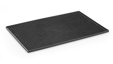 Tapis De Bar En Caoutchouc Noir - Dimensions 300x150x9 Mm - Hygiénique Pour Séchage Et Rangement Verres - 10