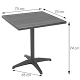 thumbnail of 2er-Set Gartenstuhl+Gartentisch HWC-J95, Stuhl Tisch, Gastro Outdoor-Beschichtung, Alu Holzoptik ~ schwarz, teak