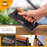 thumbnail of BBQ-Nerd® Fleischpresse aus Gusseisen mit Holzgriff - 18 cm rund ? Fleischbeschwerer Burgereisen Grillpresse ? Grillgewicht für BBQ Fleisch