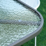 thumbnail of Mesa de Jardín Exterior Rectangular de Metal Orificio para Sombrilla 120x80x70cm