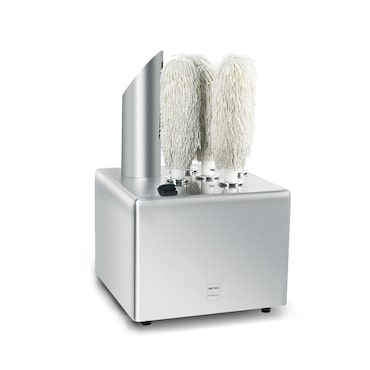 METRO Professional Glaspolijstmachine GGP1000, roestvrij staal / aluminium, 31 x 31 x 50 cm, heteluchtblazer 40-60 °C, 1150 W, zilver