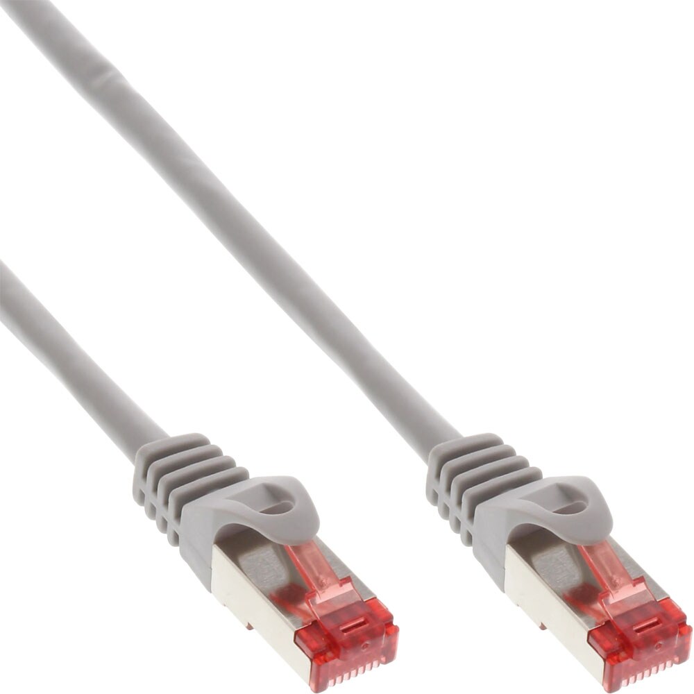 InLine® 76450 Patchkabel, S/FTP (PiMf), Cat.6, 250MHz, PVC, Kupfer, grau, 0,5m