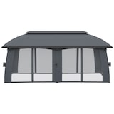 thumbnail of Outsunny cenador de jardín 3x6m gazebo exterior con doble techo 6 cortinas mosquiteras con cremallera y marco de metal para fiestas evento gris