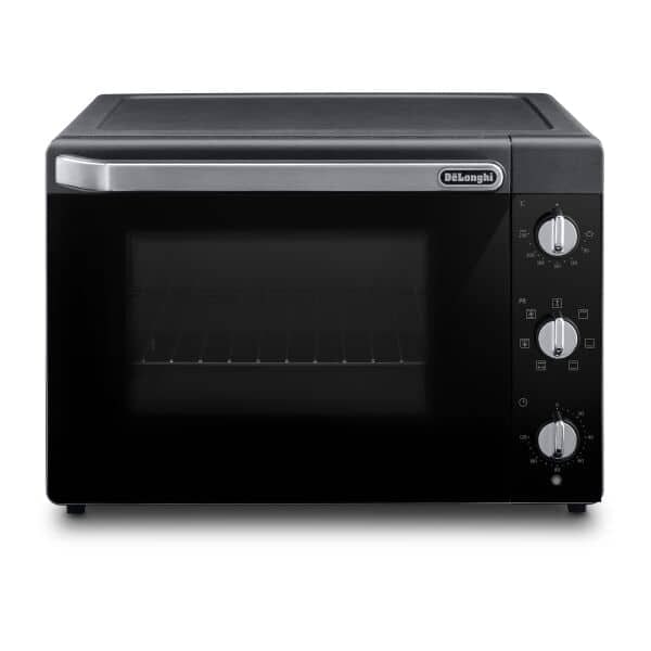 EO40123.S_DE'LONGHI_Forno elettrico_(lxpxa) 515x440x360mm_dettagli cromati_vol. 40l., 2000W,  accessori: leccarda, spiedo e griglia_nero