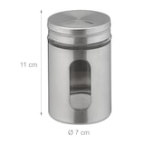 thumbnail of Relaxdays Gewürzstreuer, 6er Set, 3 Streugrößen, Gewürze & Kräuter, XL Gewürzgläser, 290 ml, Glas & Edelstahl, silber