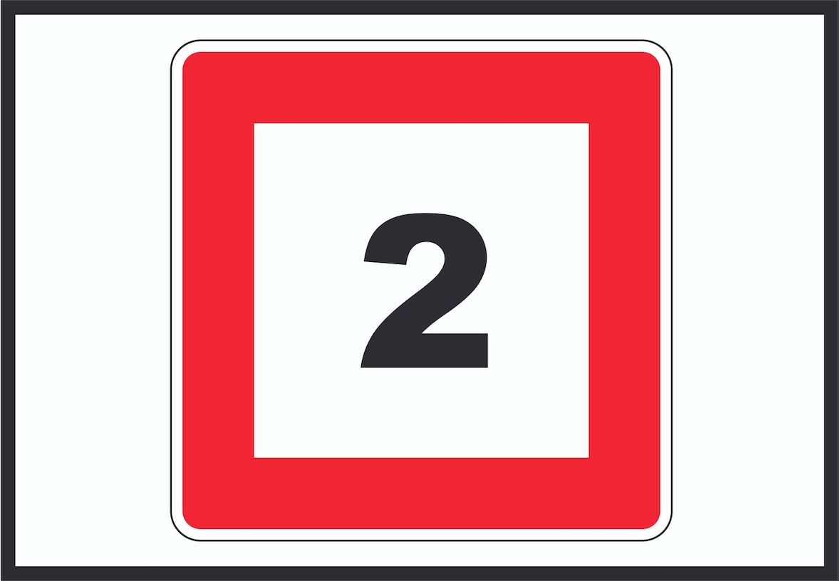 Höchstgeschwindigkeit 2 km/h nicht zu überschreiten Schild mit Symbol A0 Rückseite selbstklebend