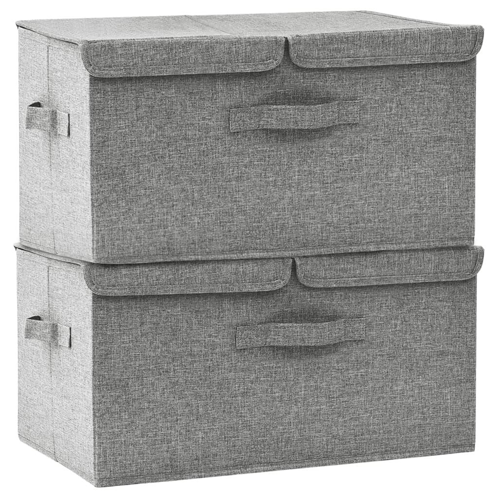 vidaXL Aufbewahrungsboxen 2 Stk. Stoff 50x30x25 cm Grau
