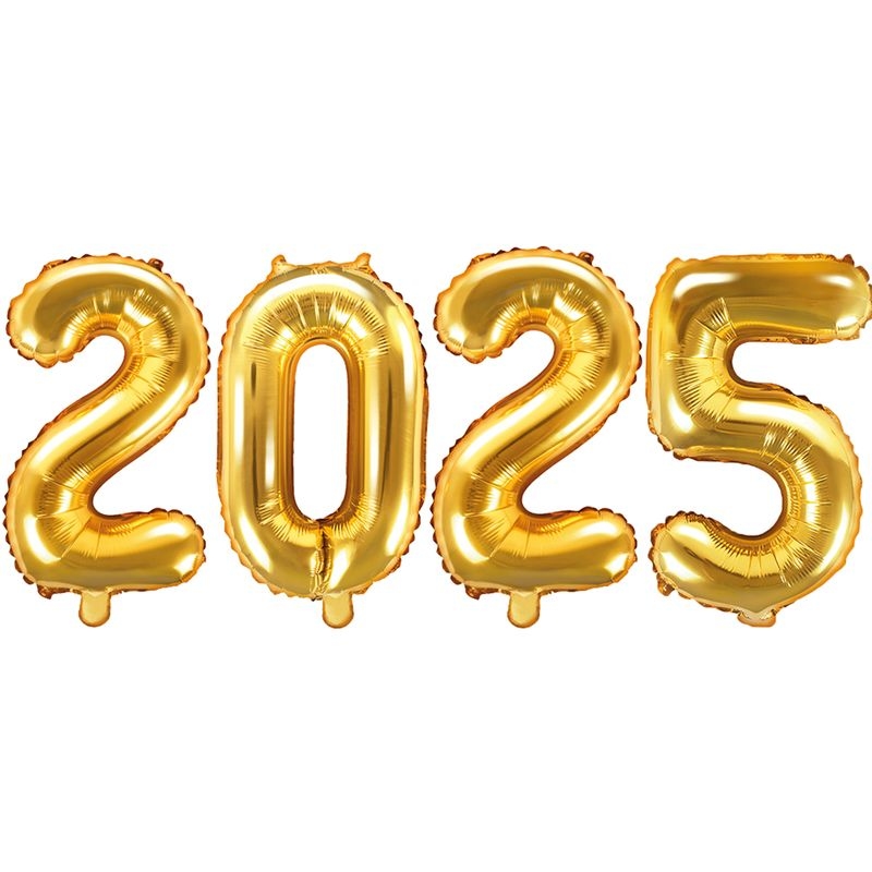 Folienballon 2025 gold Silvester
