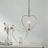 thumbnail of Dekoherz mit LED Kerze Kerzenhalter mit Aufhänger H: 28,5cm Timer Batterie gold