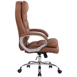 thumbnail of Décoshop26 - Fauteuil de bureau sur roulettes mécanisme de bascule intégré charge maximale 235 kg en similicuir marron clair cadre 10_0006958