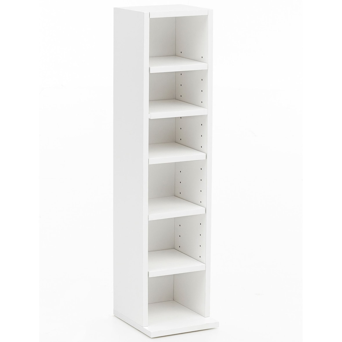 WOHNLING Bücherregal WL5.336 Weiß 21x91x25,5 cm Wandregal 6 Fächer Standregal