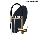 thumbnail of Lana | 3-weg goud zwarte uittrekbare kraan | roestvrij stalen drinkwater osmose kraan keuken|mengkraan - 360 graden draaibaar | filter 3 aansluitingen
