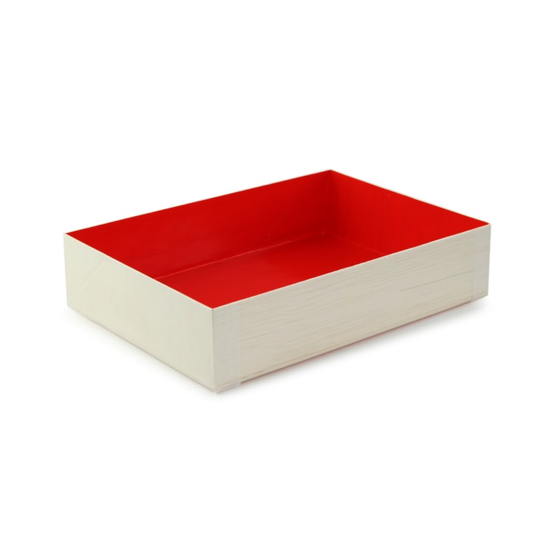 PACKNWOOD - 100uds - Caja de madera plegable SAMURAI 709ml Interior rojo brillante 165x120x36mm - 210SAMRED120