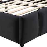 thumbnail of tectake Cama tapizada Shirley con somier de láminas, capacidad de carga de 250 kg - 140 x 200 cm Terciopelo negro