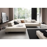 thumbnail of KAWOLA Sofá OHIO Sofá esquinero pana fina blanco con extensión de asiento motorizada Recamiere izquierda