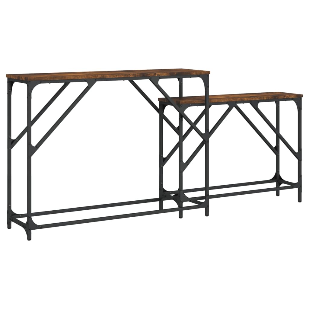 Tables console gigognes 2 pcs chêne fumé bois d'ingénierie Modèle Atlas Master Logic