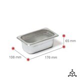 thumbnail of Romux® Recipiente  Gastronorm 1/9 - 65 mm em aço inoxidável