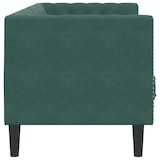 thumbnail of Canapé Chesterfield avec traversins 3 places vert foncé velours Modèle Dervélia
