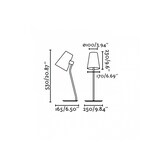 thumbnail of lupe, tischleuchte aus verchromtem metall und weißem lampenschirm, faro barcelona