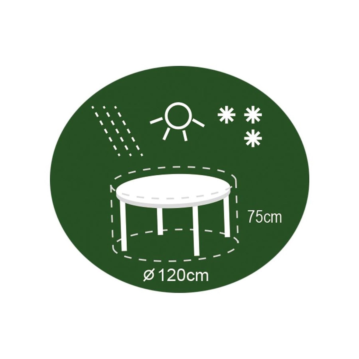 Abdeckhaube anthrazit für Rundtisch 120x75cm Schutzhülle Abdeckplane Möbelschutz anthrazit