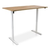 thumbnail of Zit-sta bureau elektrisch verstelbaar - MRC EASY 140 x 80 cm | frame wit – blad robuust eiken