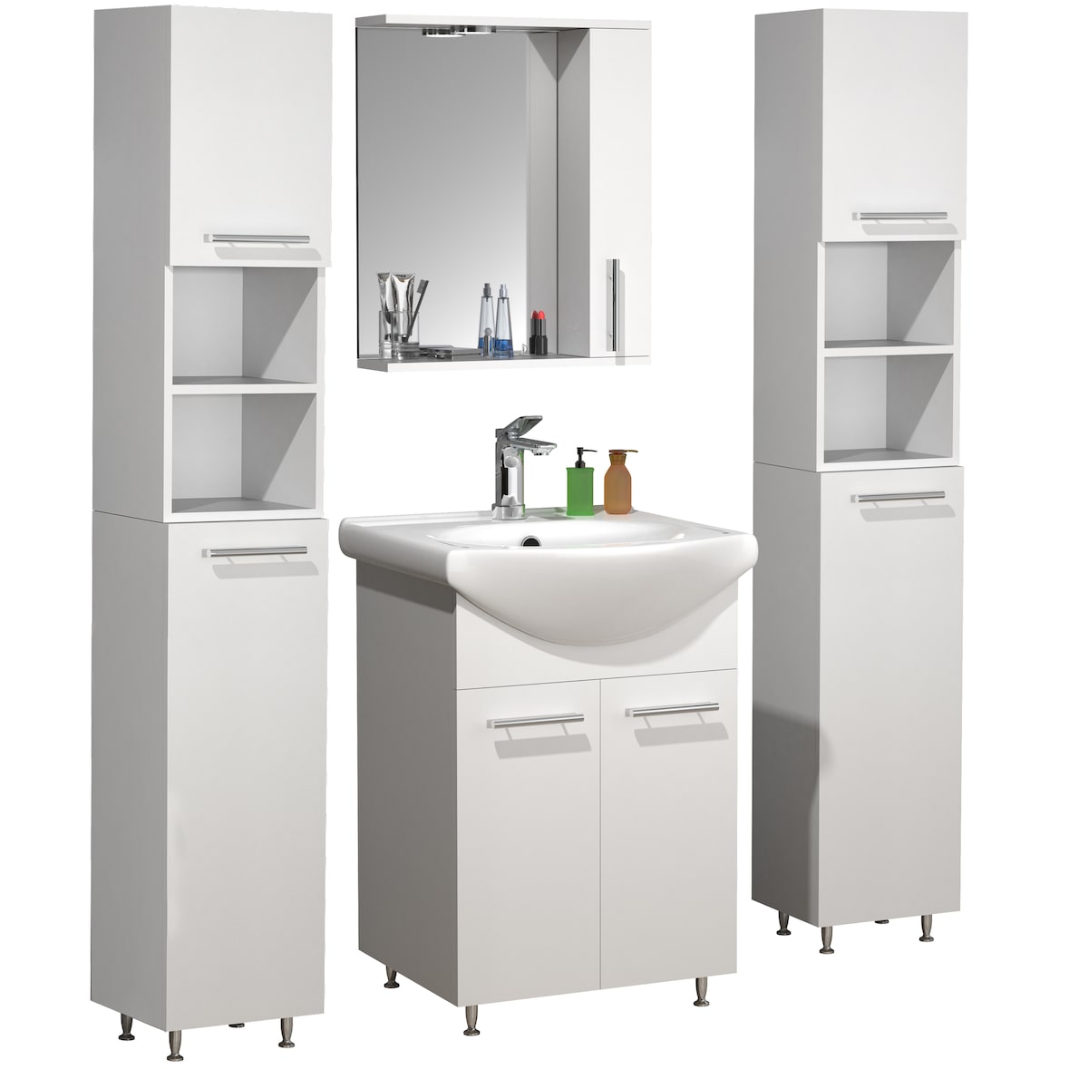 VCM Badmöbel Waschtisch Lisalo Weiß H. 170 x B. 115 x T. 45 cm