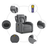thumbnail of vidaXL Massagesessel mit Aufstehhilfe Elektrisch Grau Kunstleder