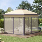 thumbnail of Carpa Plegable Exterior 3,3x3,3x2,88 m Altura Ajustable Cenador de Jardín con Doble Techo 4 Mosquiteras Extraíbles y Bolsa de Transporte para Fiestas