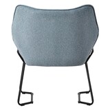 thumbnail of ML-Design Loungesessel Blau – Leinenbezug, Rückenlehne & Armlehne, mit Kissen, schwarze Metallbeine, moderner Ohrensessel fürs Wohnzimmer