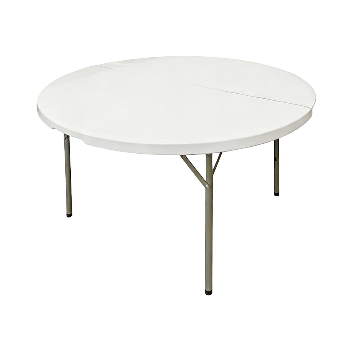 Pack 10 Mesas Redondas Plegables 122 cm Blanca - Tablero HDPE Antimanchas - Estructura Acero 25 mm - 4 Personas - Hostelería Catering Eventos