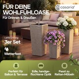 thumbnail of Casaria Poly Rattan Blumentopf mit Wasserabfluss Creme - 3er Set