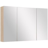 thumbnail of kleankin armario de baño con espejo mueble espejo para baño con 3 puertas y estantes ajustables para aseo dormitorio estilo moderno 90x60x13,5cm roble