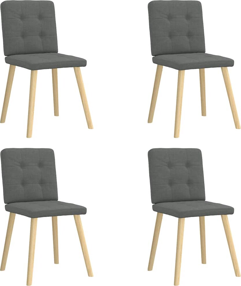 vidaXL Esszimmerstühle 4 Stk. Dunkelgrau Stoff