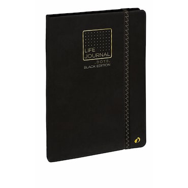 Quo Vadis - Carnet Bullet journal - Multilingue - Life Journal - Noir - Pages Points (dots) - 15x21 cm - Papier Clairefontaine noir