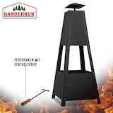 thumbnail of GARDEBRUK® Terrassenofen mit Abdeckung Schürhaken 102cm Groß Metall Feuerstelle Gartenkamin Feuerkorb Terrasse Garten