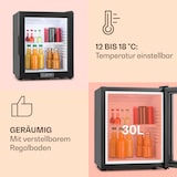 thumbnail of MKS-13 Minibar Mini-Kühlschrank 3 Temperaturen 30L 23 dB Glastür Schwarz / Weiß