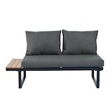 thumbnail of Merax Garten-Ecklounge-Set für 5 Personen, Verzinkter Stahl, verstellbarer Winkel-Liegefunktion, Grau