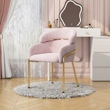 thumbnail of Esszimmerstuhl Samt Rosa 79x53x45 cm mit Metallbeinen ergonomischer Sitz komfortabel pflegeleicht modern für Essbereich Wohnbereich