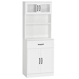 thumbnail of HOMCOM alacena de cocina mueble buffet de cocina con 4 puertas cajón y estantes ajustables para salón comedor 60x38x161 cm blanco