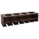 thumbnail of Wijnrek HWC-P21, glas/fleshouder Wandbarrek voor 4 flessen/6 glazen hout FSC®-gecertificeerd 12x48x12cm ~ bruin