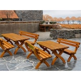 thumbnail of METRO PROFESSIONAL Biertafelset 3-delig Rainbach, grenenhout, 2 bierbanken 180 x 62 cm, 1 biertafel 180 x 80 cm, bruin