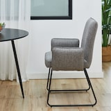 thumbnail of SVITA ALBA 2er Set Esszimmerstühle Armlehnstuhl Polsterstuhl Stoffbezug Grau