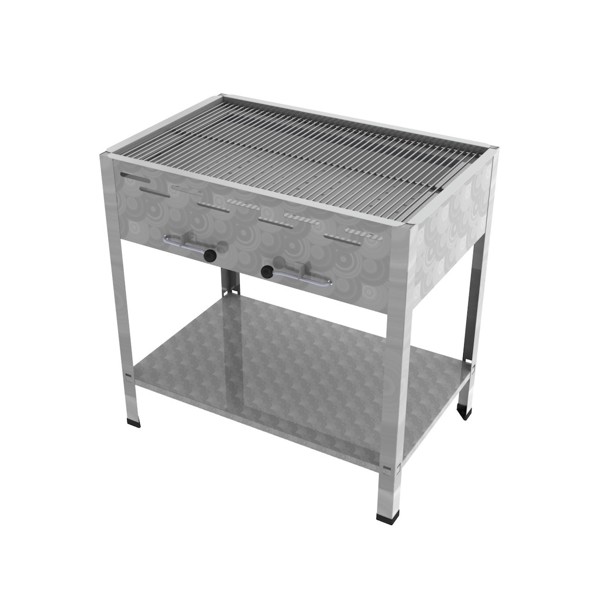 ChattenGlut Professional 4er Holzkohle Bräter Standgerät Grill mit Rost 810X530x800mm