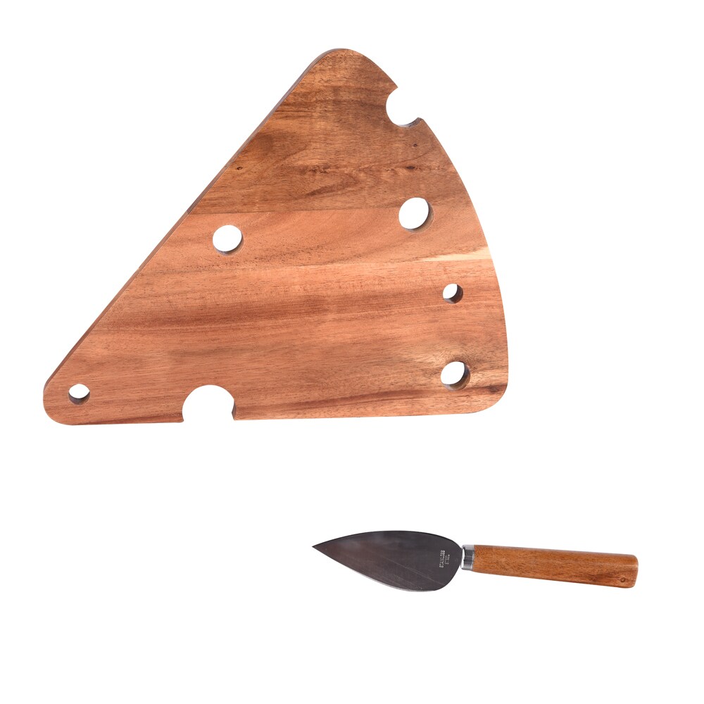 Käsebox 2 Stück ( Tablett + Messer - Braun Anderes Holz Tisch Passion 29x25.5 cm
