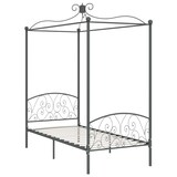 thumbnail of vidaXL Himmelbett-Gestell Grau Metall 100 x 200 cm