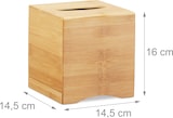 thumbnail of Relaxdays Kosmetiktücherbox quadratisch, Taschentuchbox Holz, Kosmetikbox Bambus, HxBxT: 15,5 x 14,5 x 14,5 cm, natur