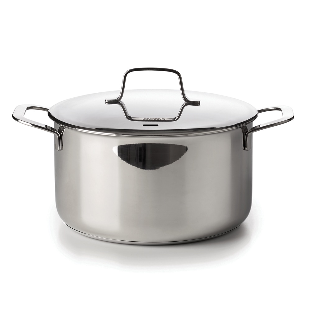 Faitout avec son couvercle Maestro 20 cm en inox -  370.00 cl Argent / Métallique Rond Acier Inoxydable (inox  Beka 22.00x22.00 cm